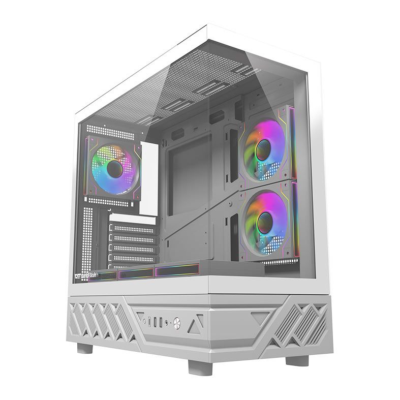 Gabinete Gamer Aigo Darkflash DS950, Mid-Tower, Lateral de Vidro, Com 6 Fans, ARGB, Branco, DS950-PC-CASE-WHITE