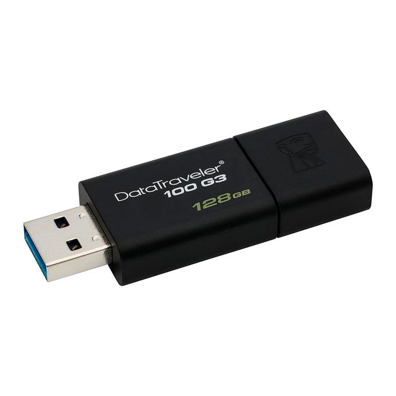 Pen Drive Kingston DataTraveler 100 128GB USB3.1 Preto, DT100G3-128GB