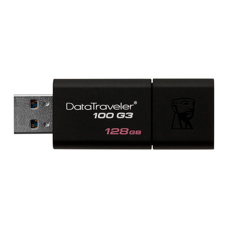 Pen Drive Kingston DataTraveler 100 128GB USB3.1 Preto, DT100G3-128GB