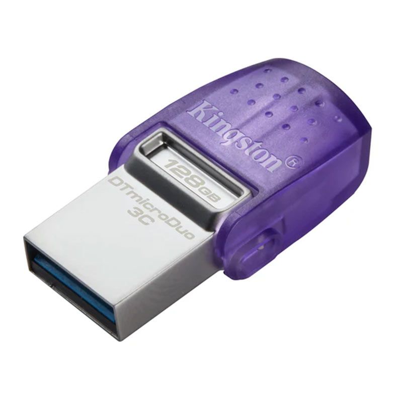 Pen Drive Kingston DataTraveler MicroDuo 3C, 128GB, USB 3.2, Roxo, DTDUO3CG3-128GB