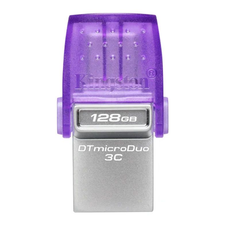 Pen Drive Kingston DataTraveler MicroDuo 3C, 128GB, USB 3.2, Roxo, DTDUO3CG3-128GB
