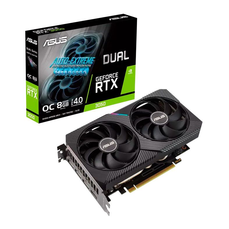 Placa de Video Asus GeForce RTX 3050 Dual OC, 8GB, GDDR6, 128-bit, DUAL-RTX3050-O8G