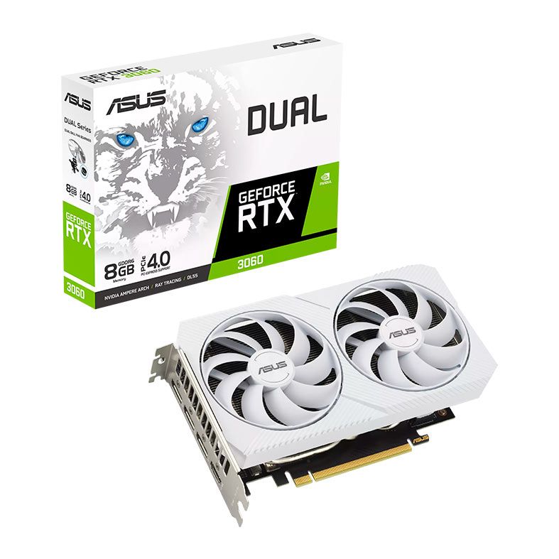 Placa de Video Asus GeForce RTX 3060 Dual White, 8GB, GDDR6, 128-bit, DUAL-RTX3060-8G-WHITE