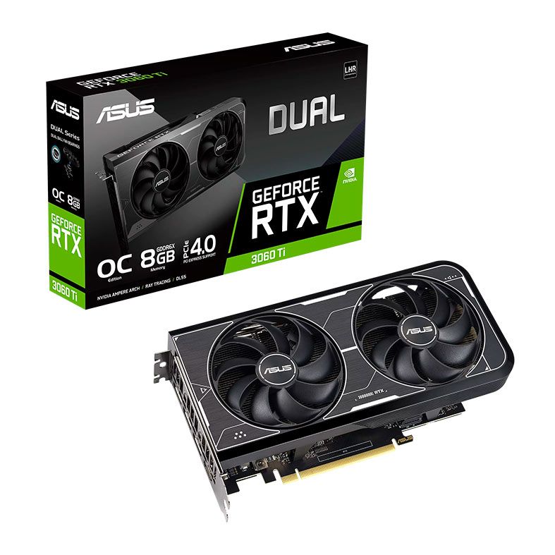 Placa de Video Asus GeForce RTX 3060 Ti Dual OC, LHR, 8GB, GDDR6X, 256-bit, DUAL-RTX3060TI-O8GD6X