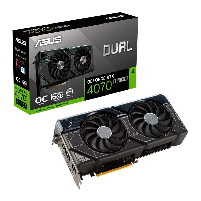 Placa de Video Asus GeForce RTX 4070 Ti Super Dual OC Edition, 16GB, GDDR6X, 256-bit, DUAL-RTX4070TIS-O16G