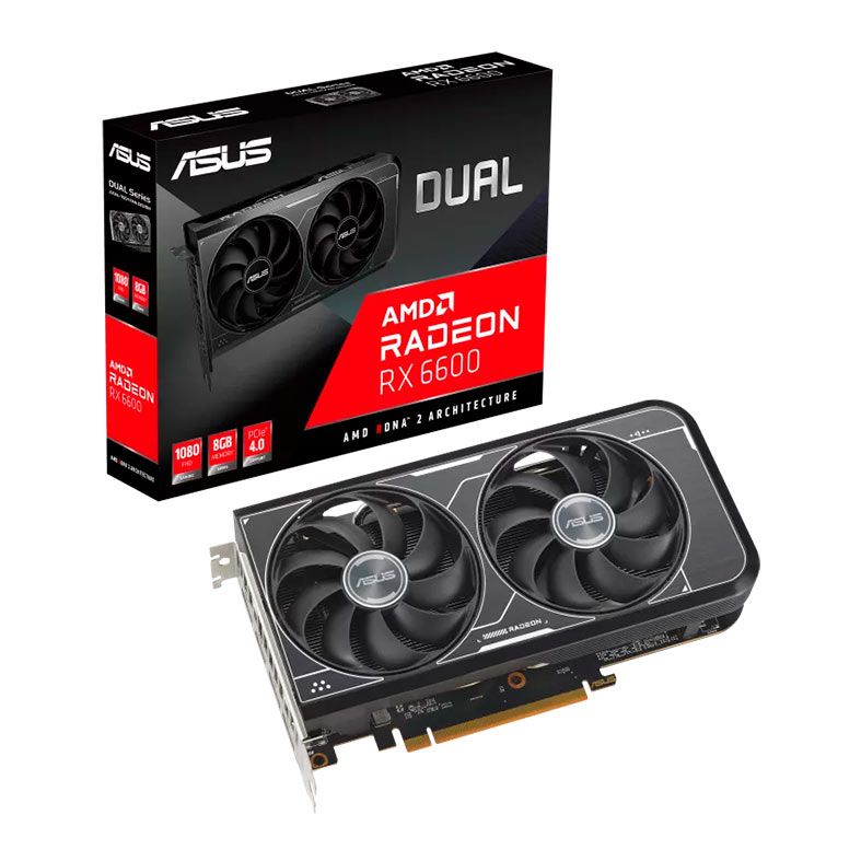 Placa De Video Asus Radeon RX 6600 Dual V3, 8GB, GDDR6, 128-bit, DUAL-RX6600-8G-V3