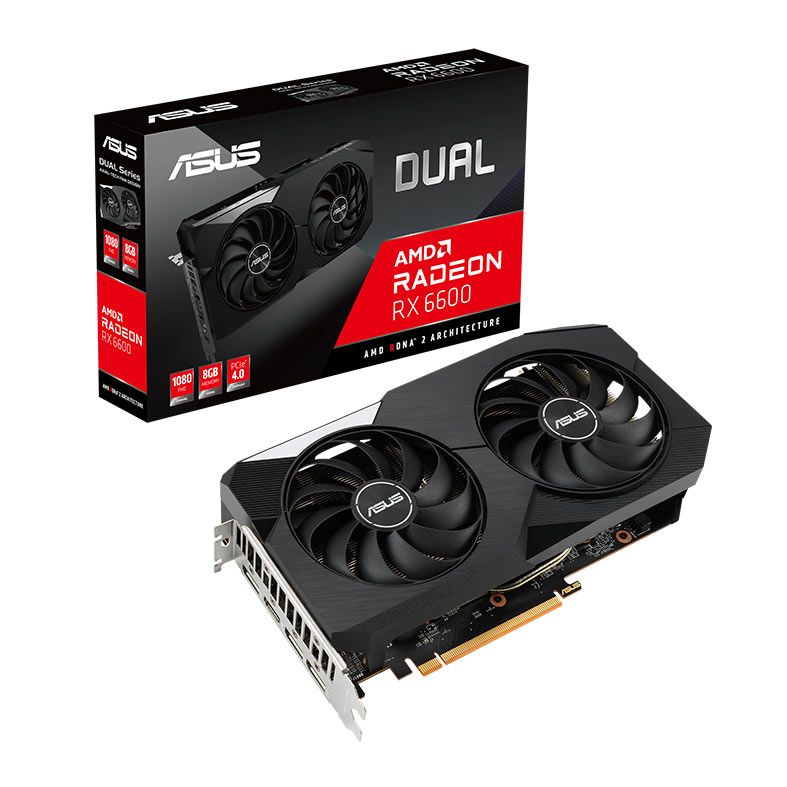 Placa de Video Asus Radeon RX 6600 Dual, 8GB, GDDR6, 128-Bit, DUAL-RX6600-8G
