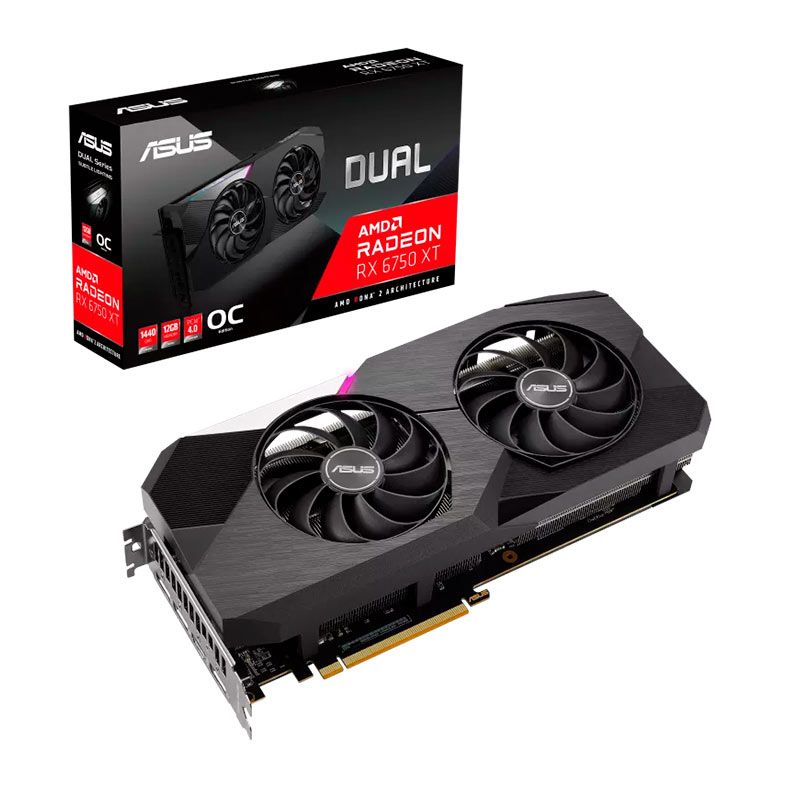 Placa de Video Asus Radeon RX 6750 XT Dual OC Edition, 12GB, GDDR6