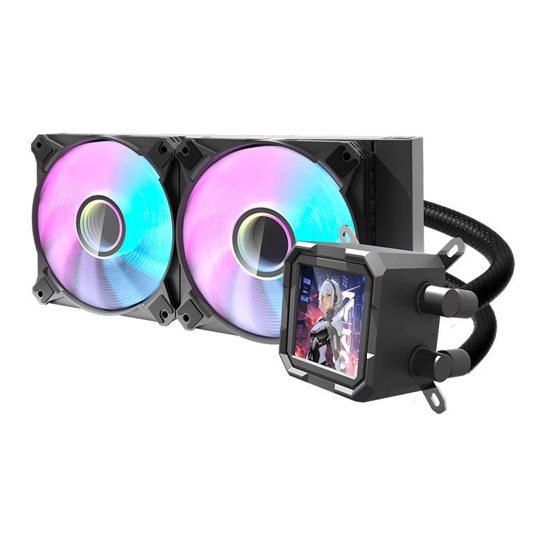 Water Cooler Aigo Darkflash DV240S, ARGB, Display LCD 2.73 Pol, 240mm, Preto, DV240S-BK