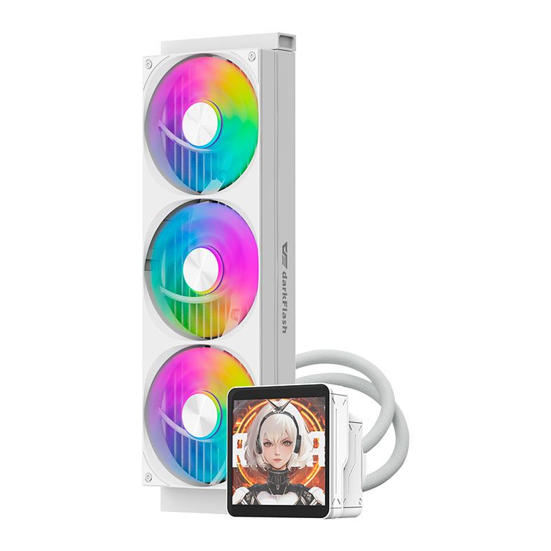 Water Cooler Aigo Darkflash DV360S, ARGB, Display IPS 3.95 Pol, 360mm, Branco, DV360S-MAX-WHITE