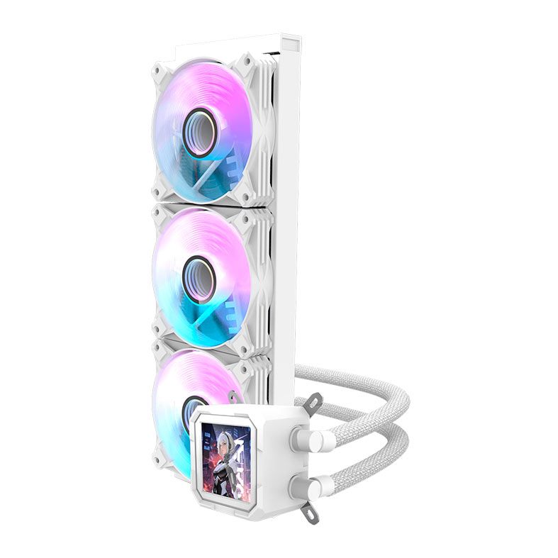 Water Cooler Aigo Darkflash DV360S, ARGB, Display LCD 2.73 Pol, 360mm, Branco, DV360S-WH