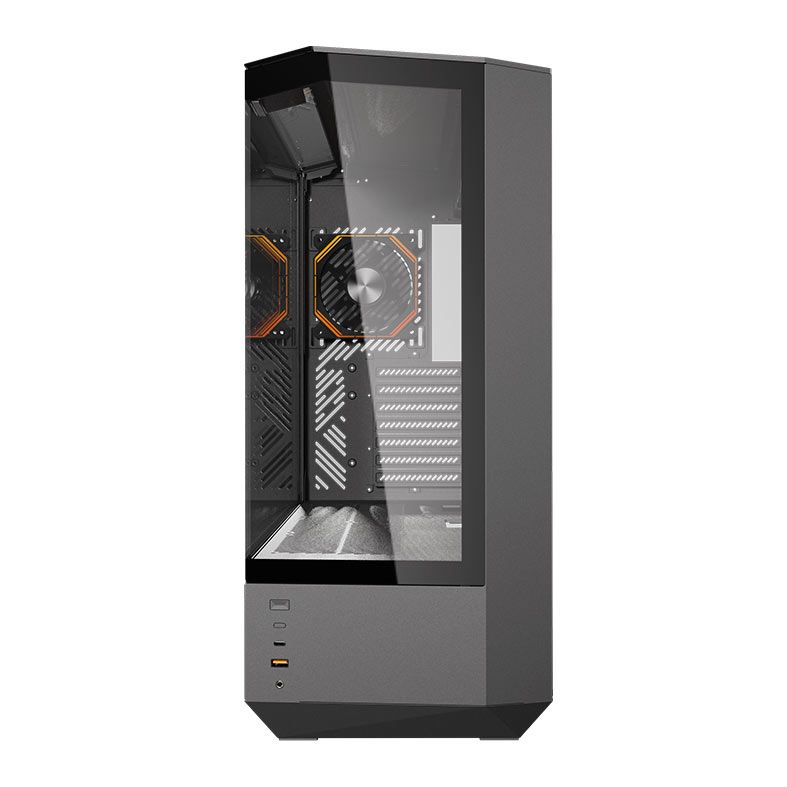 Gabinete Gamer Aigo Darkflash DY460, ARGB, Mid-Tower, Lateral de Vidro, Com 4 Fans, Preto, DY460-BK-4F