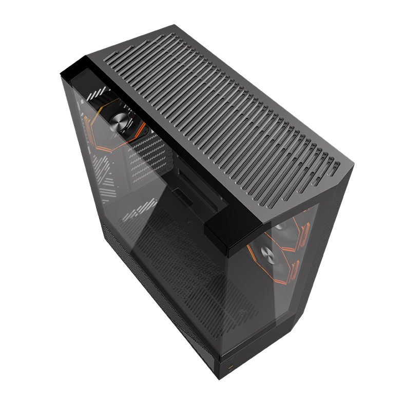 Gabinete Gamer Aigo Darkflash DY460, ARGB, Mid-Tower, Lateral de Vidro, Com 4 Fans, Preto, DY460-BK-4F