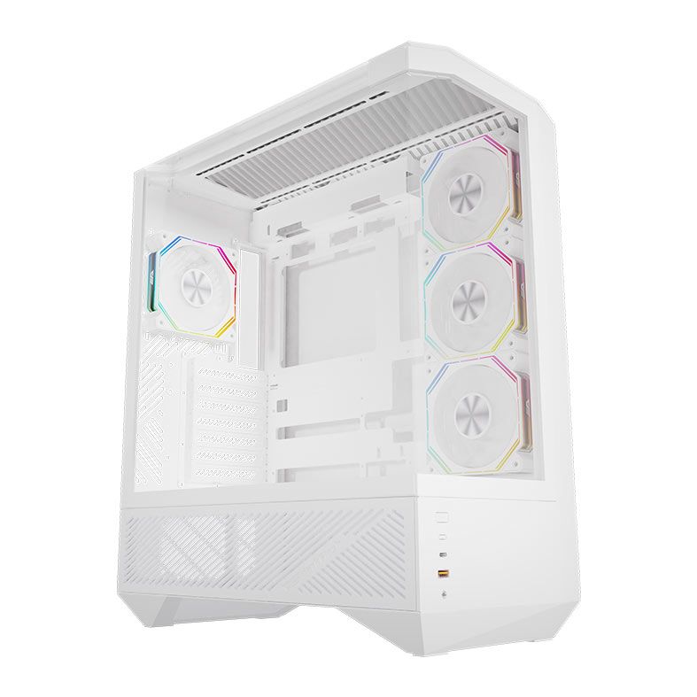 Gabinete Gamer Aigo Darkflash DY460, ARGB, Mid-Tower, Lateral de Vidro, Com 4 Fans, Branco, DY460-WH-4F