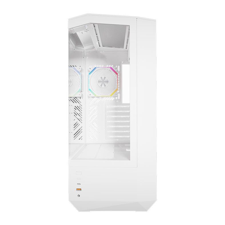 Gabinete Gamer Aigo Darkflash DY460, ARGB, Mid-Tower, Lateral de Vidro, Com 4 Fans, Branco, DY460-WH-4F
