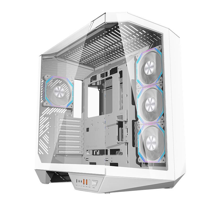 Gabinete Gamer Aigo Darkflash Arcee DY470, ARGB, Full-Tower, Lateral de Vidro, Com 4 Fans, Branco, DY470-WH-4F