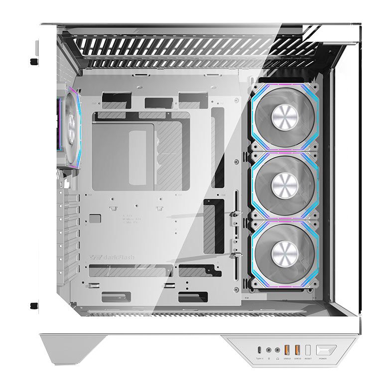 Gabinete Gamer Aigo Darkflash Arcee DY470, ARGB, Full-Tower, Lateral de Vidro, Com 4 Fans, Branco, DY470-WH-4F
