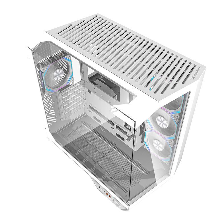 Gabinete Gamer Aigo Darkflash Arcee DY470, ARGB, Full-Tower, Lateral de Vidro, Com 4 Fans, Branco, DY470-WH-4F