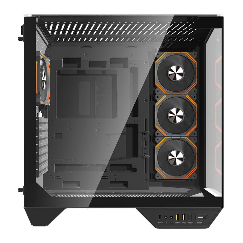 Gabinete Gamer Aigo Darkflash Arcee DY470, ARGB, Full-Tower, Lateral de Vidro, Com 4 Fans, Preto, DY470-BK-4F