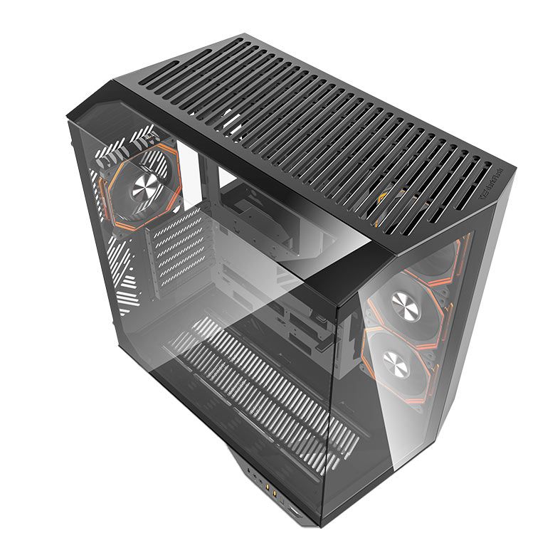Gabinete Gamer Aigo Darkflash Arcee DY470, ARGB, Full-Tower, Lateral de Vidro, Com 4 Fans, Preto, DY470-BK-4F