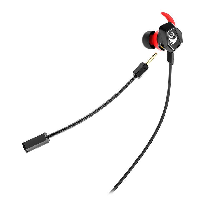 Fone de Ouvido Intra Auricular Redragon Bomber Elite, Preto e Vermelho, E300