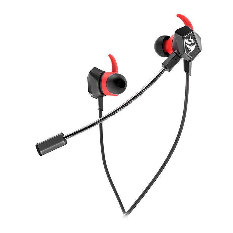 Fone de Ouvido Intra Auricular Redragon Bomber Elite, Preto e Vermelho, E300