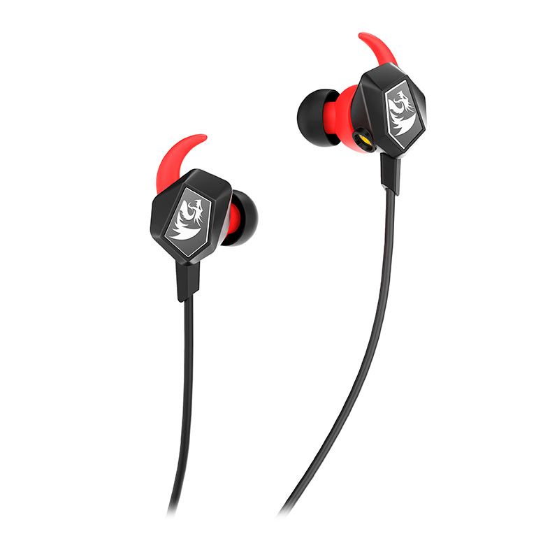 Fone de Ouvido Intra Auricular Redragon Bomber Elite, Preto e Vermelho, E300
