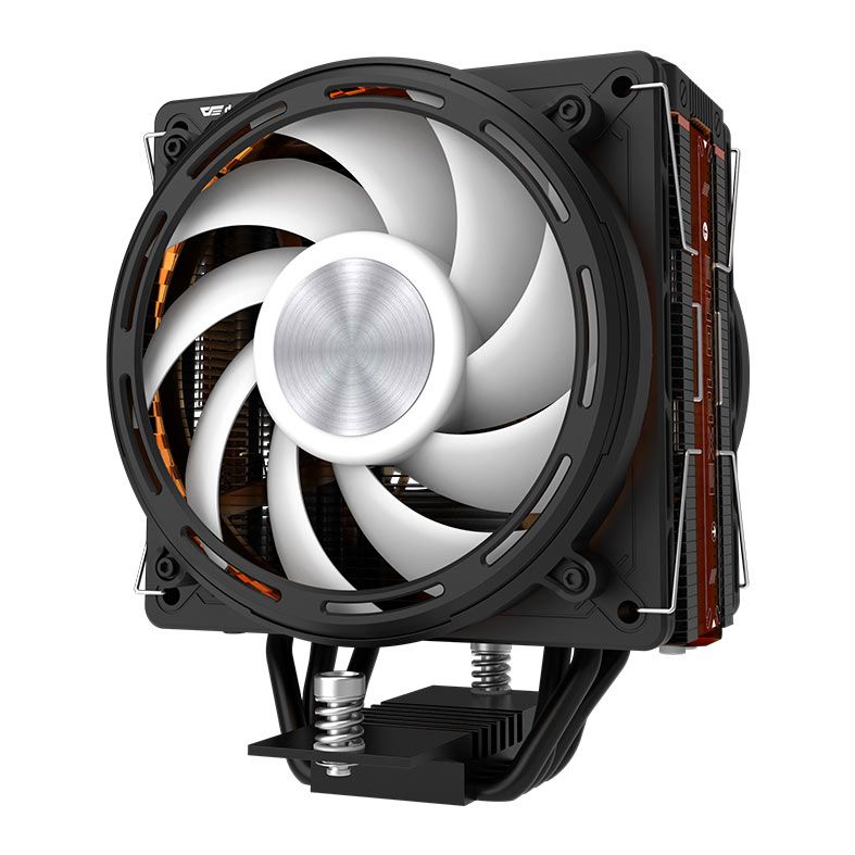 Cooler Para Processador Aigo DarkFlash E400, ARGB, 2x120mm, Preto, E400-DUAL-BK