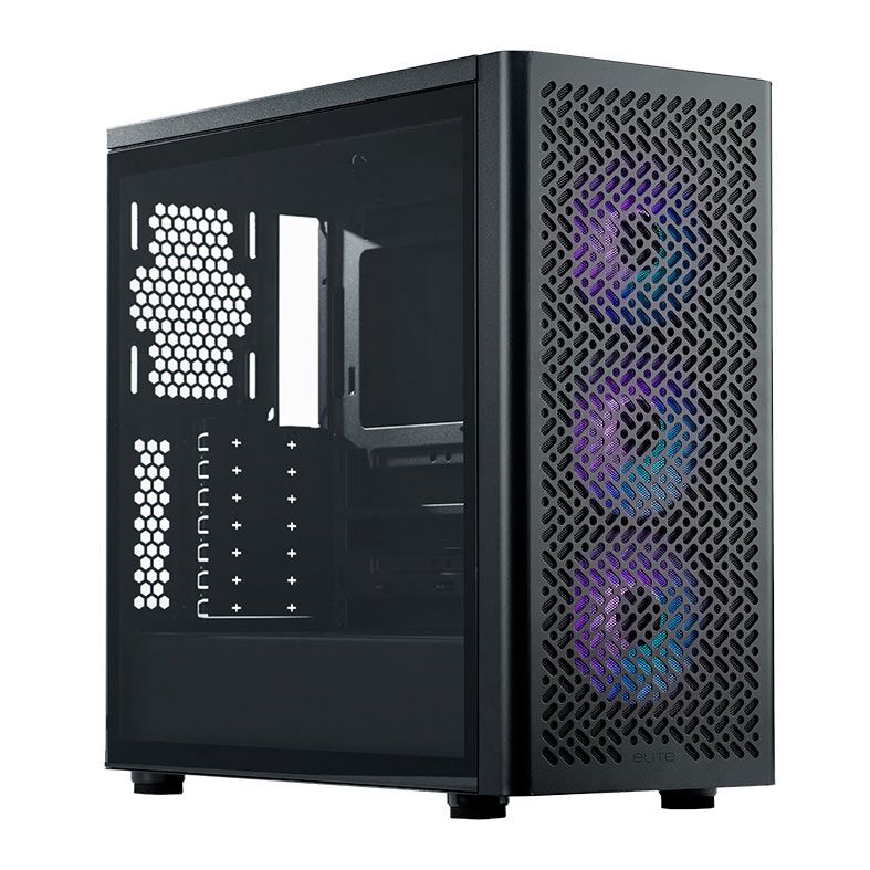 Gabinete Gamer Cooler Master Elite 502, ARGB, Mid-Tower, Com 3 Fans, Preto, E502-KGNN-S00