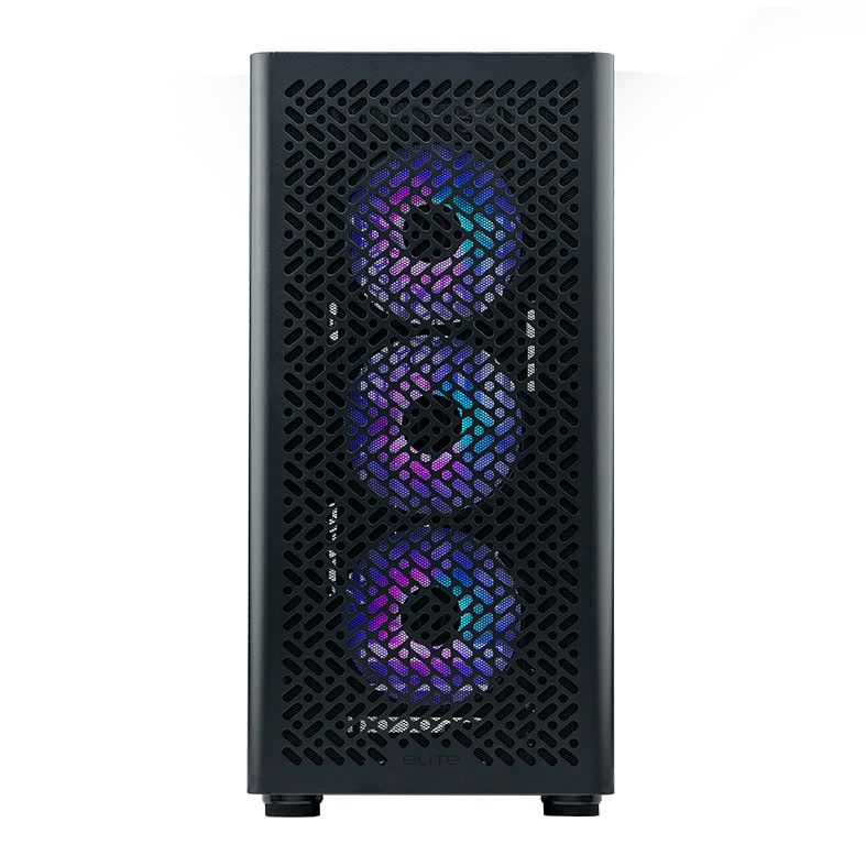Gabinete Gamer Cooler Master Elite 502, ARGB, Vidro Temperado, Mid Tower, ATX, Com 3 Fans, Preto, E502-KGNN-SAZ