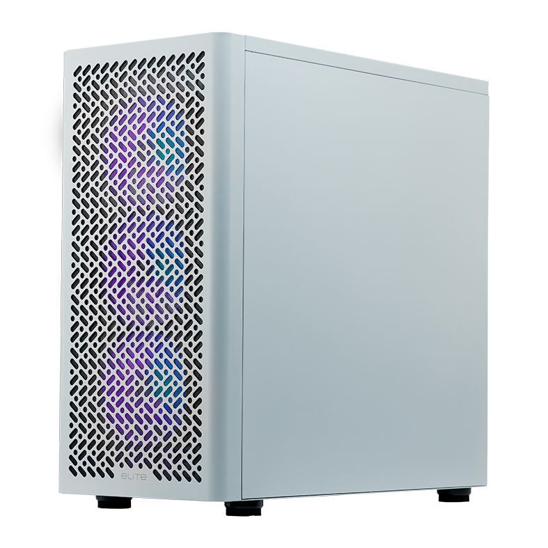 Gabinete Gamer Cooler Master Elite 502, ARGB, Vidro Temperado, Mid Tower, ATX, Com 3 Fans, Branco, E502-WGNN-S00
