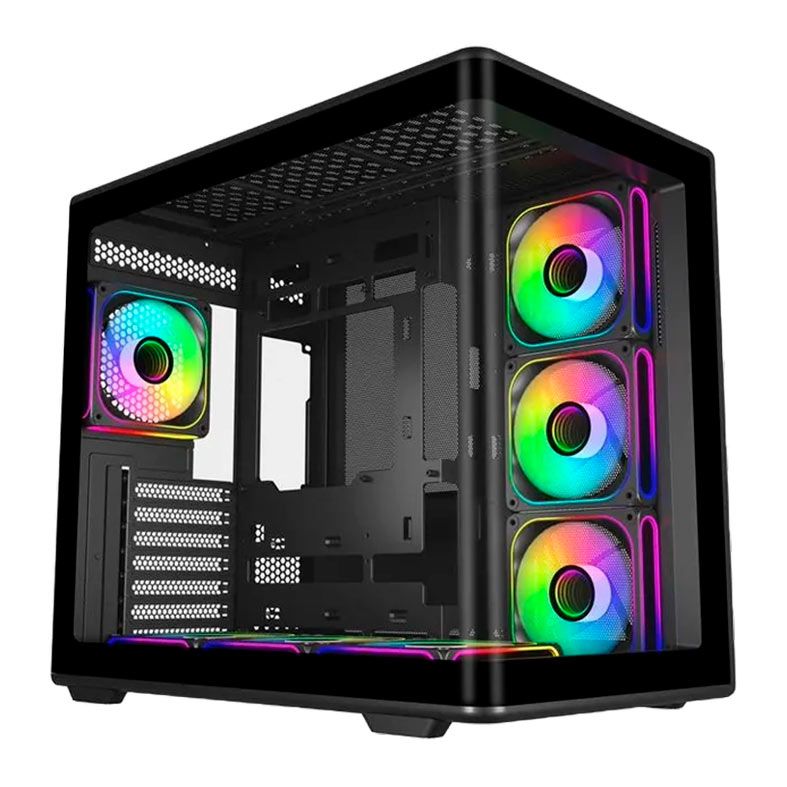 Gabinete Gamer Cooler Master Elite 600, ARGB, Mid-Tower, Lateral de Vidro, Com 7 Fans, Preto, E600-KGNN-S02