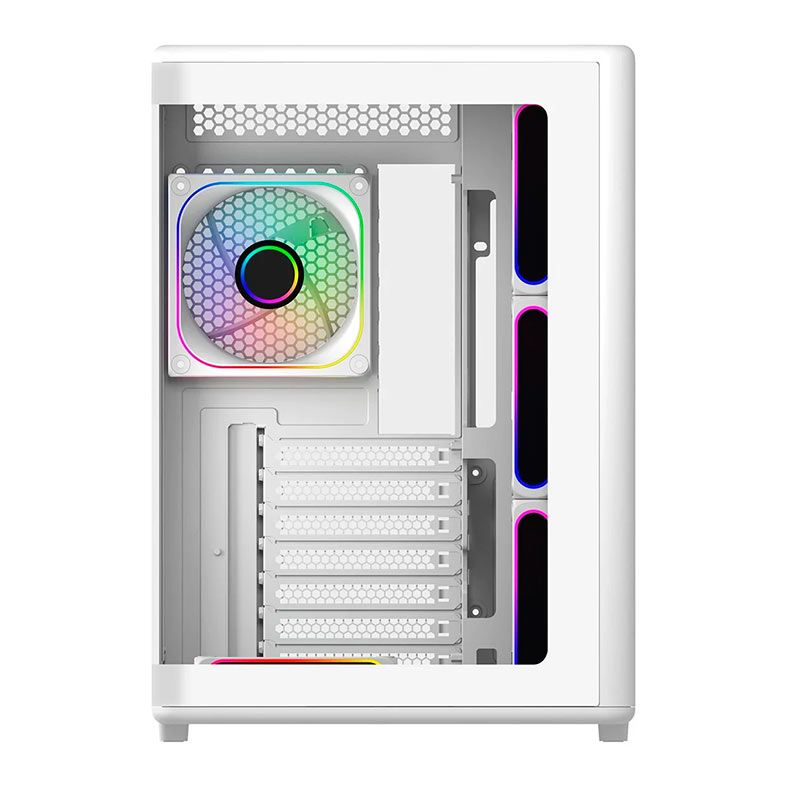 Gabinete Gamer Cooler Master Elite 600, ARGB, Mid-Tower, Vidro Temperado, ATX, Branco, Sem Fonte, Com 4 Fans, E600-WGNN-S01