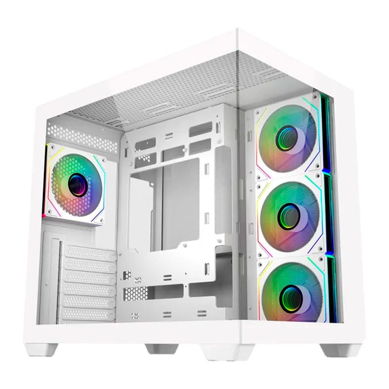 Gabinete Gamer Cooler Master Elite 681, ARGB, Mid-Tower, Lateral de Vidro, Com 4 Fans, Branco, E681-WHNN-S00