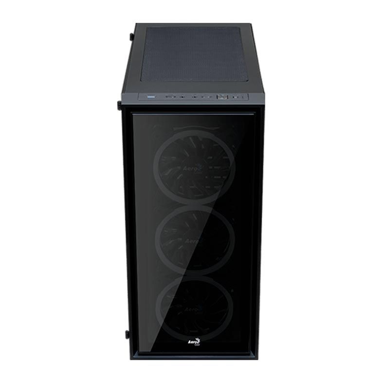 Gabinete AeroCool Quartz REVO RGB Mid Tower Lateral Vidro Temp Preto, EAN53097