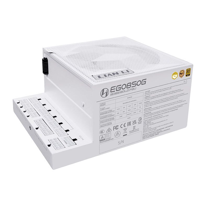Fonte Lian Li EG0850G, 850W, Full Modular, 80 Plus Gold, Branco, EG0850G-WH