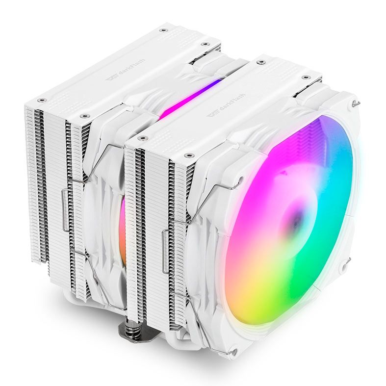 Cooler Para Processador Aigo Darkflash Ellsworth D21, ARGB, 130mm, Branco, ES-D21PWM-WH