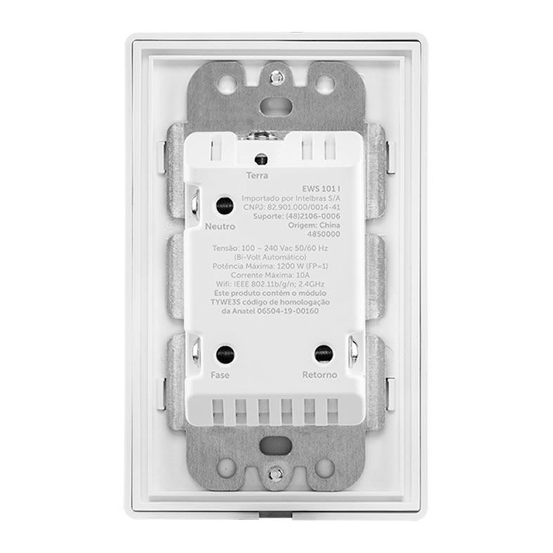 Interruptor Inteligente Para Iluminacao Intelbras, Wi-Fi, 1 Botao, Bivolt, Branco, EWS-101-I
