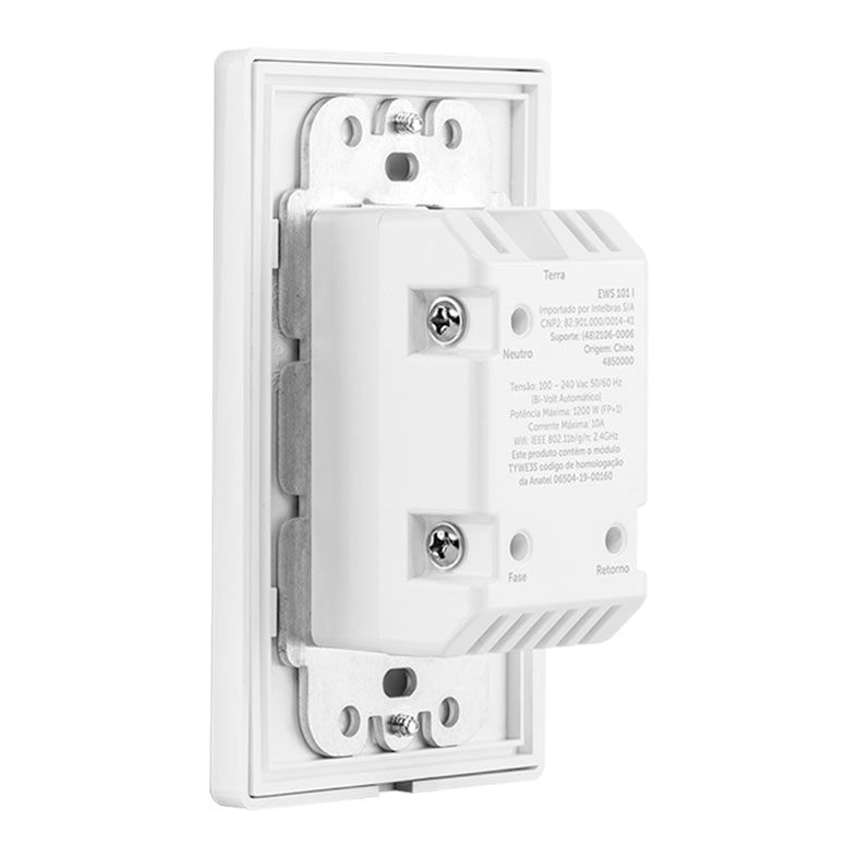 Interruptor Inteligente Para Iluminacao Intelbras, Wi-Fi, 1 Botao, Bivolt, Branco, EWS-101-I