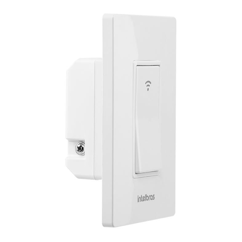 Interruptor Inteligente Para Iluminacao Intelbras, Wi-Fi, 1 Botao, Bivolt, Branco, EWS-101-I