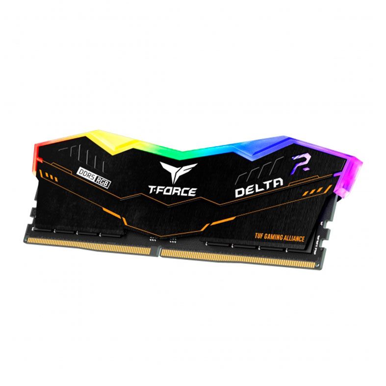 Memoria Team Group T-Force TUF Gaming Delta, RGB, 16GB (1x16GB), DDR5, 6000MHz, CL38, Preta, FF5D516G6000HC38A01