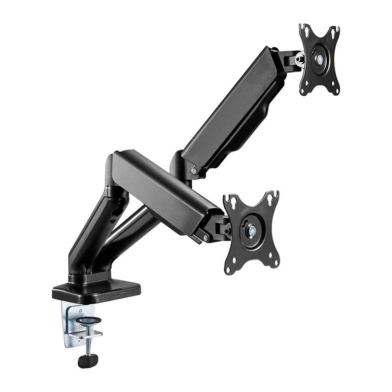 Suporte Articulado Com Pistão a Gas Para Dois Monitores Fortrek FK 441S, 17 Pol. a 32 Pol., Preto, FK441S