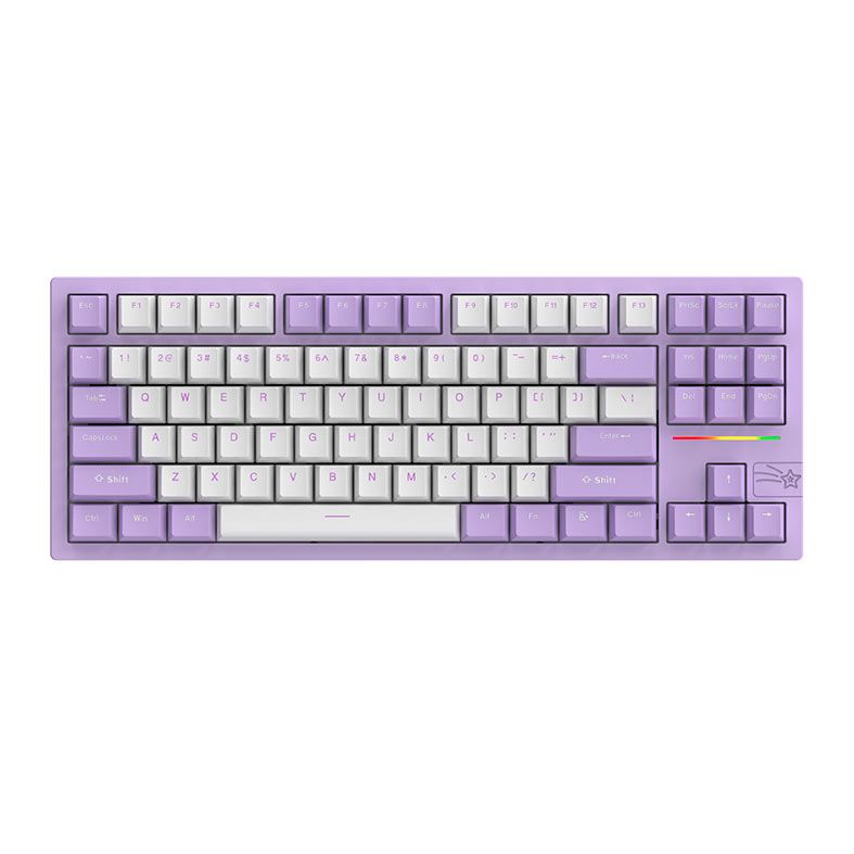 Teclado Mecanico Epomaker Feker Galaxy80, ARGB, Switch Marble White, Purple, FK-GLX80-PP-MW