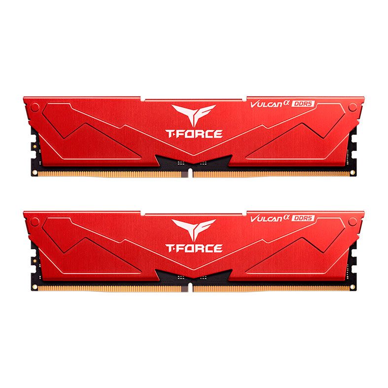 Memoria Team Group T-Force Vulcan A, 32GB (2x16GB), DDR5, 6400MHz, C32, Vermelho, FLARD532G6400HC32ADC01