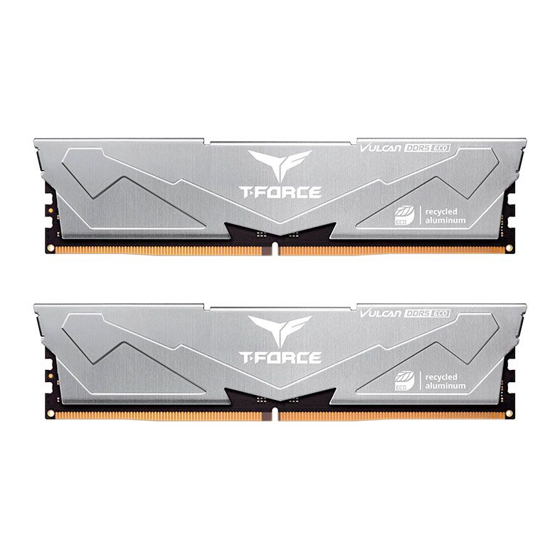 Memoria Team Group T-Force Vulcan Eco, 32GB (2x16GB), DDR5, 6400MHz, C38, Prata, FLESD532G6400HC38JDC01