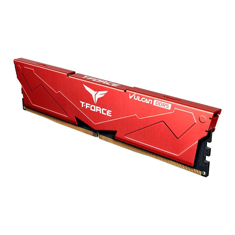 Memoria Team Group T-Force Vulcan, 64GB (2x32GB), DDR5, 6400MHz, C34, Vermelho, FLRD564G6400HC34EDC01