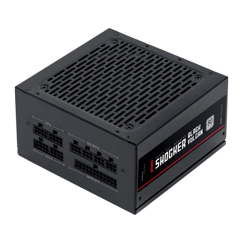 Fonte Pcyes Shocker Black Vulcan, 600W, Full-Modular, 80 Plus White, Preta, FM600WBV