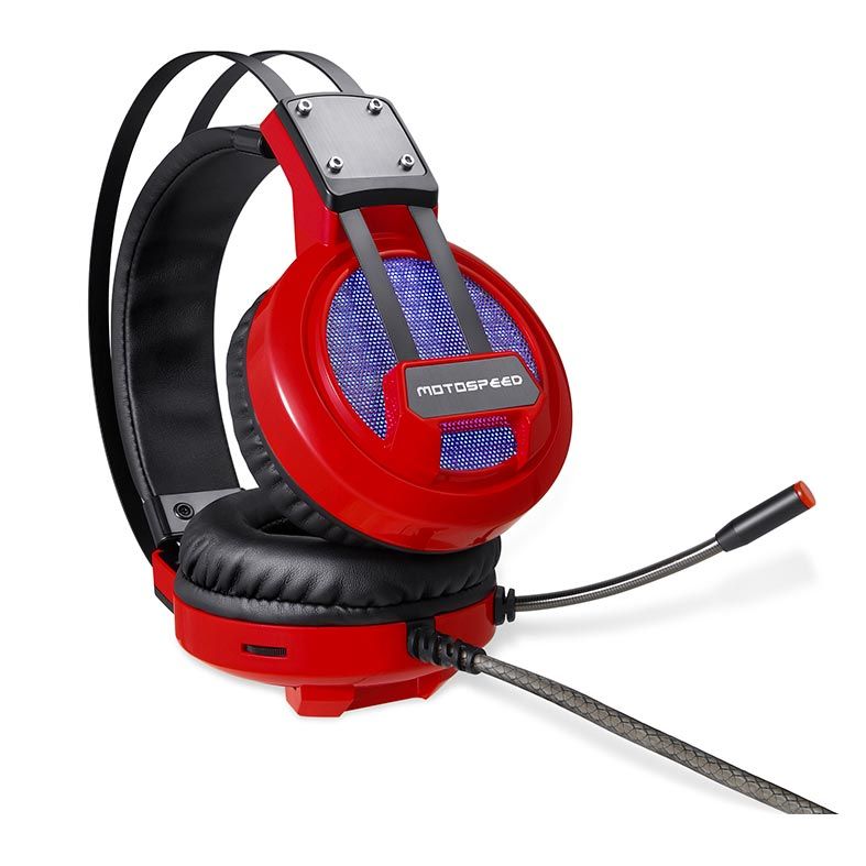 Headset Gamer Motospeed H10 RGB 7.1 Drivers 40mm Vermelho, FMSHS0063PTO