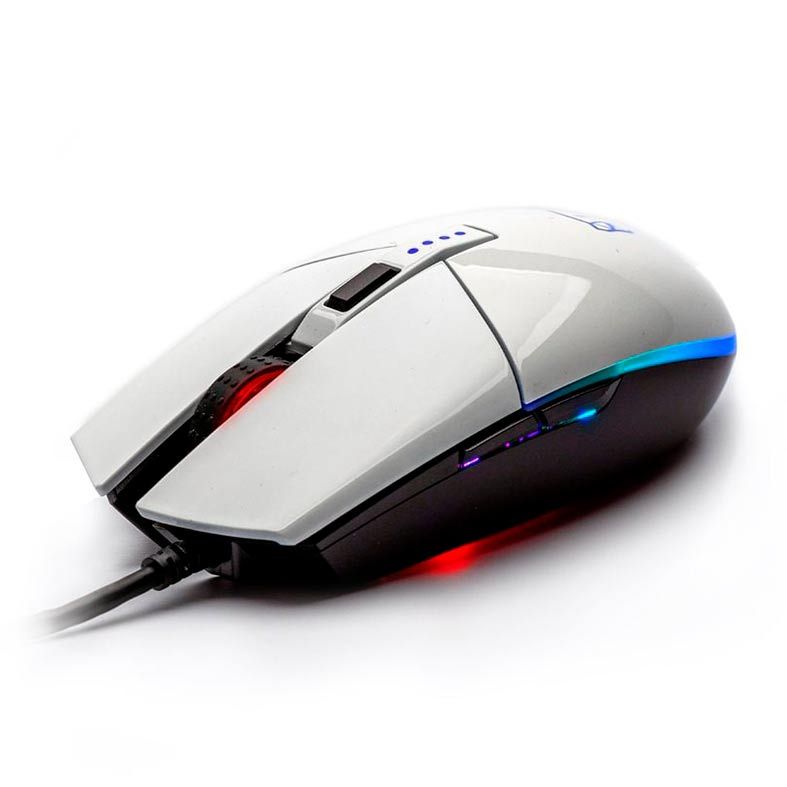 Mouse Gamer Motospeed V50 4000DPI RGB 6 Botoes Branco, FMSMS0005BRO