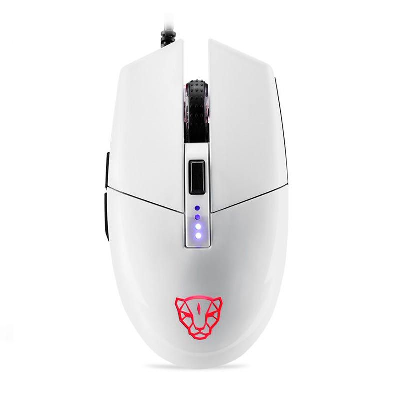 Mouse Gamer Motospeed V50 4000DPI RGB 6 Botoes Branco, FMSMS0005BRO
